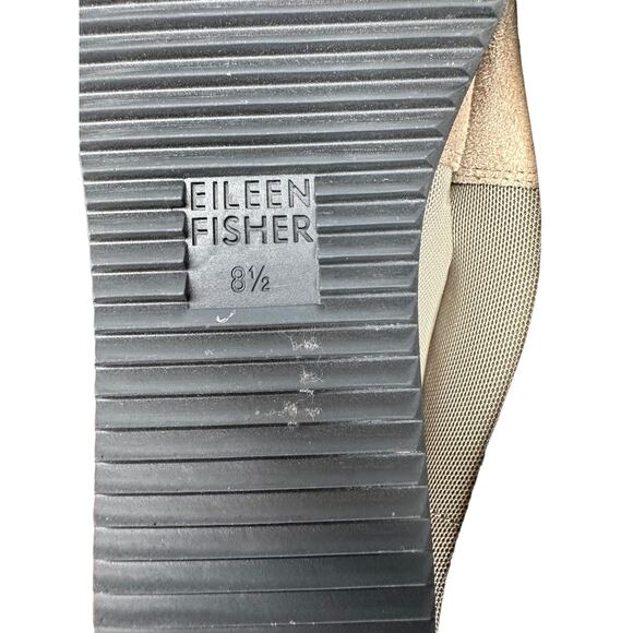 Eileen Fisher Tan Dell Mesh Suede Platform Loafers Size 8 1/2 Work Office - Picture 9 of 10